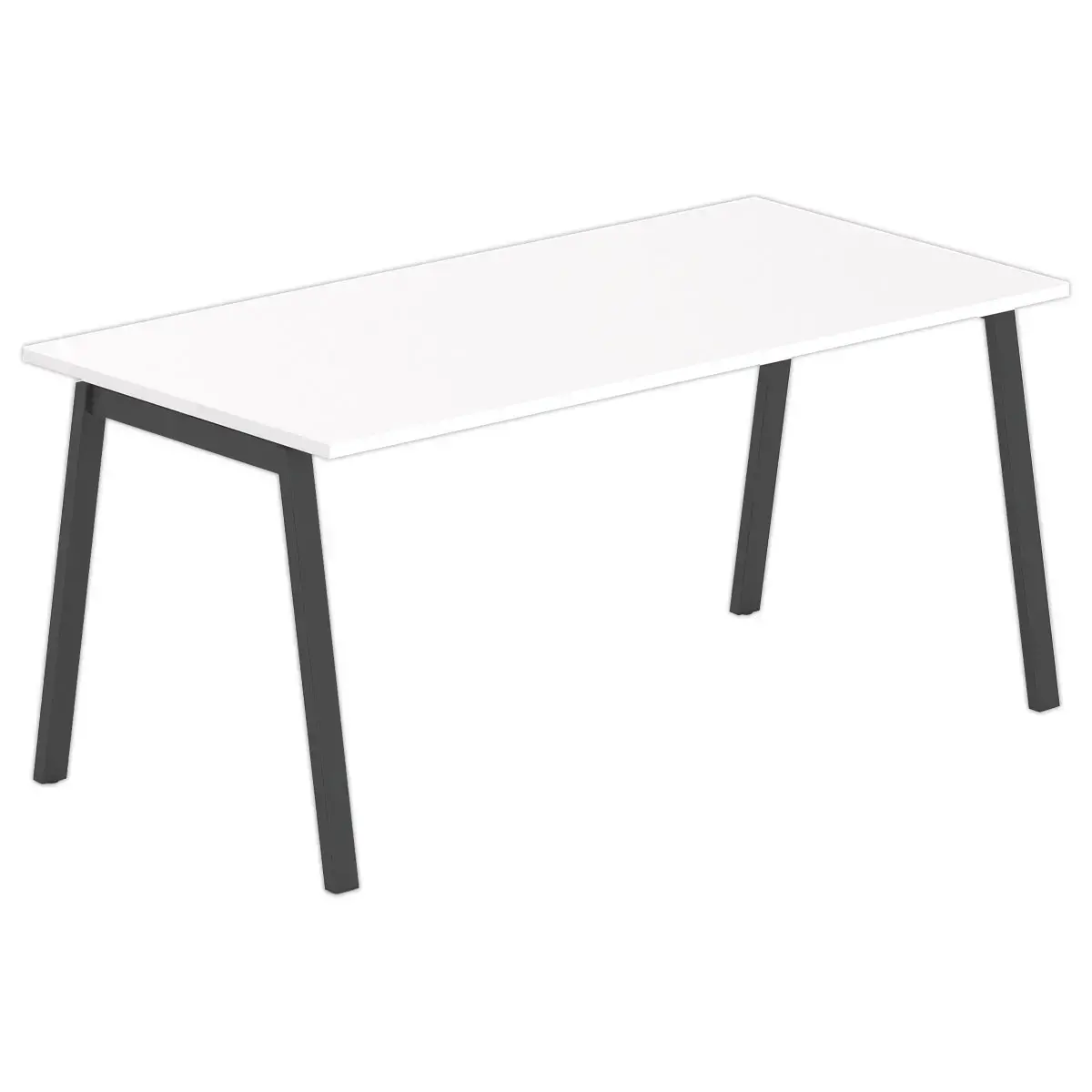 Bureau rectangulaire 160x80 Blanc/ pi&eacute;t. Anthracite BANGKOK 