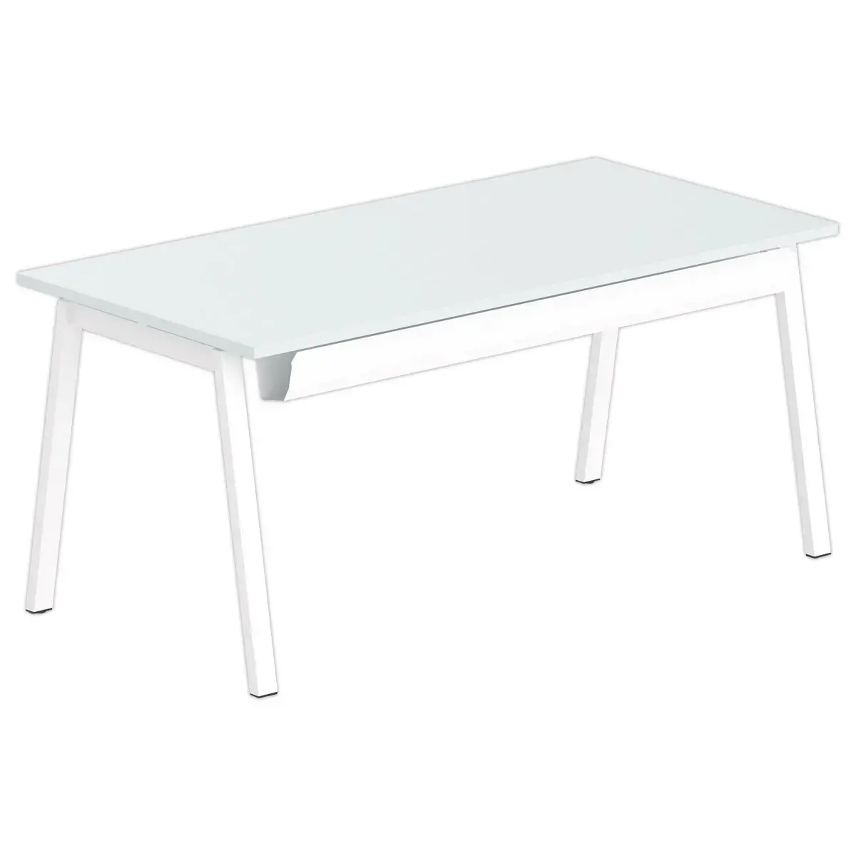 Bureau rectangulaire 160x80 Gris/ pi&eacute;t. Blanc BANGKOK 