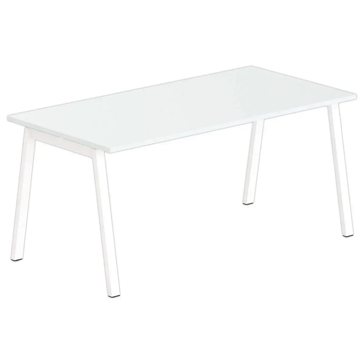 Bureau rectangulaire 160x80 Gris/ pi&eacute;t. Blanc BANGKOK 