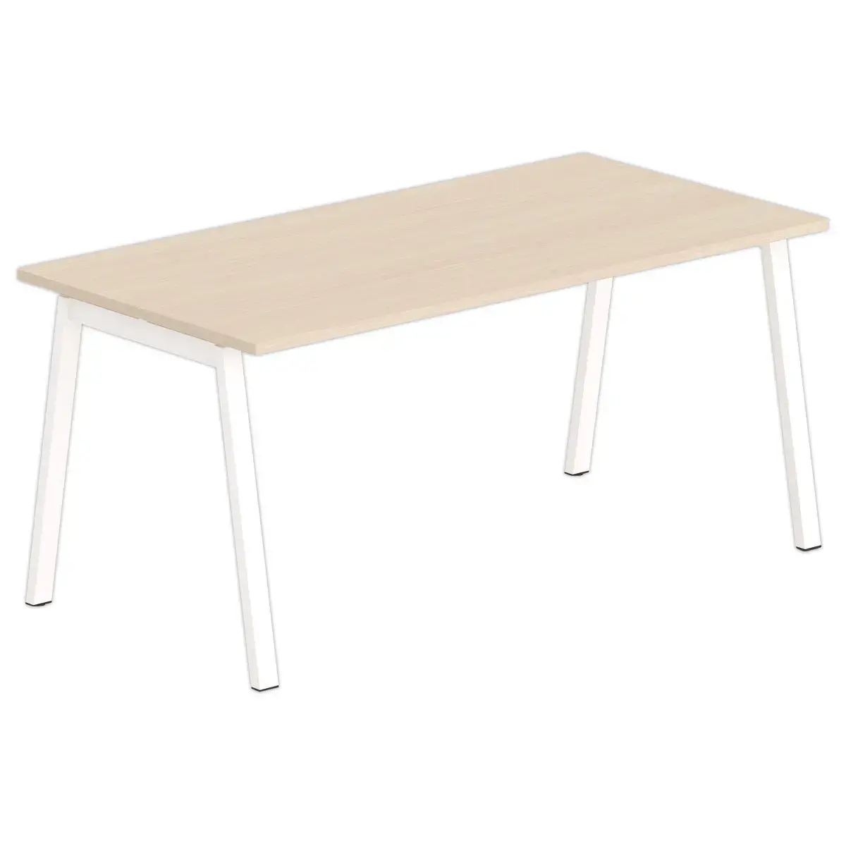Bureau rectangulaire 160x80 Acacia clair / pi&eacute;t. Blanc BANGKOK 