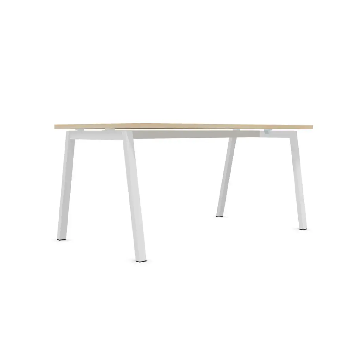 Bureau rectangulaire 160x80 Acacia clair / pi&eacute;t. Blanc BANGKOK 