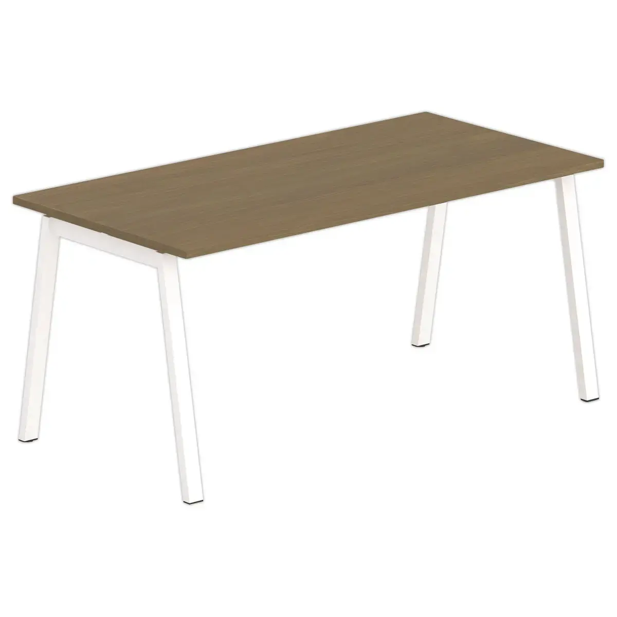 Bureau rectangulaire 160x80 Noyer / piét. Blanc BANGKOK