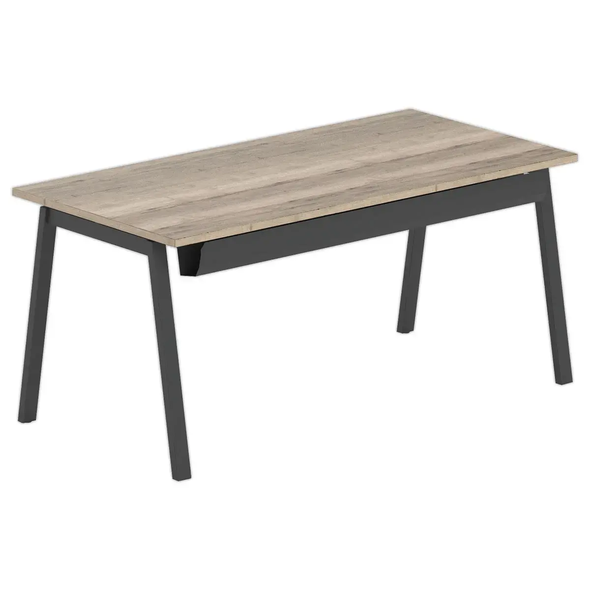Bureau rectangulaire 160x80 Ch&ecirc;ne vein&eacute; / pi&eacute;t. Anthracite BANGKOK 
