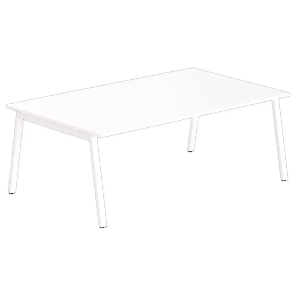 Table rectangulaire 200x120 Blanc / Piét.Blanc