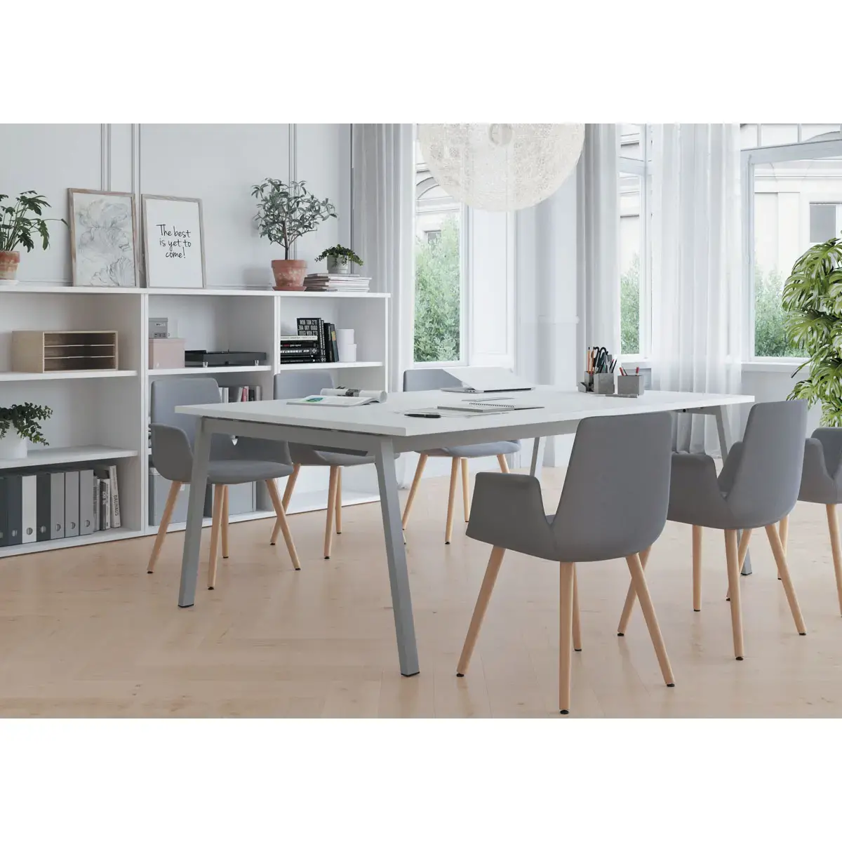 Table rectangulaire 200x120 Hêtre / Piét.Anthracite