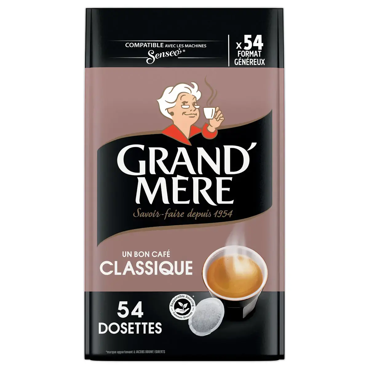 54 Dosettes souples de café - Compatibles Senseo - Grand'Mère