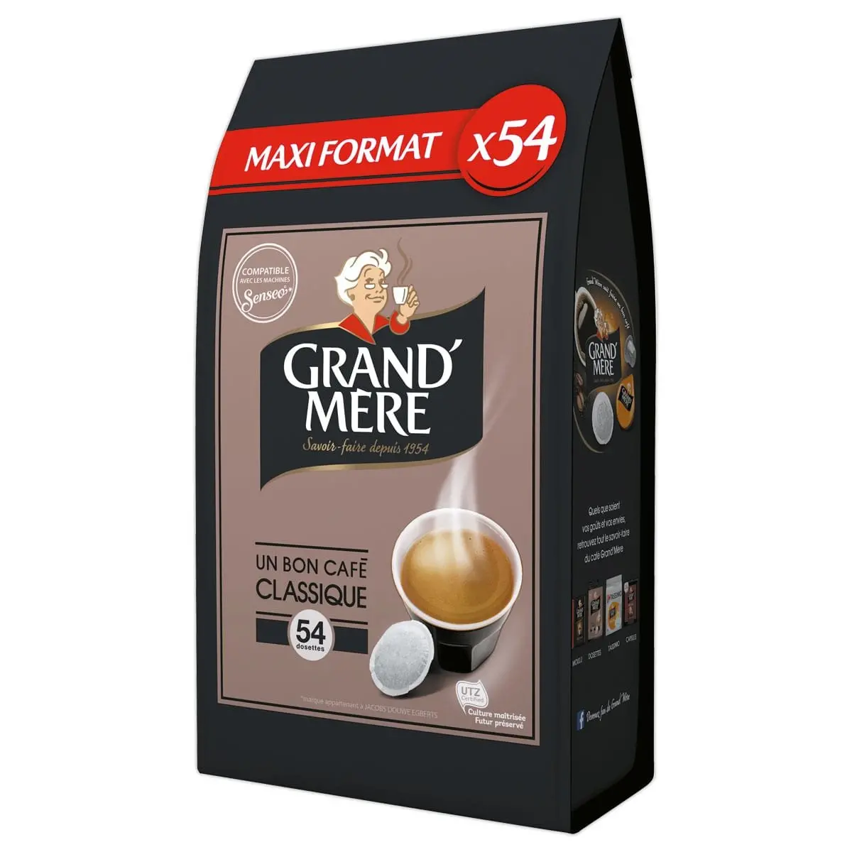 54 Dosettes souples de café - Compatibles Senseo - Grand'Mère