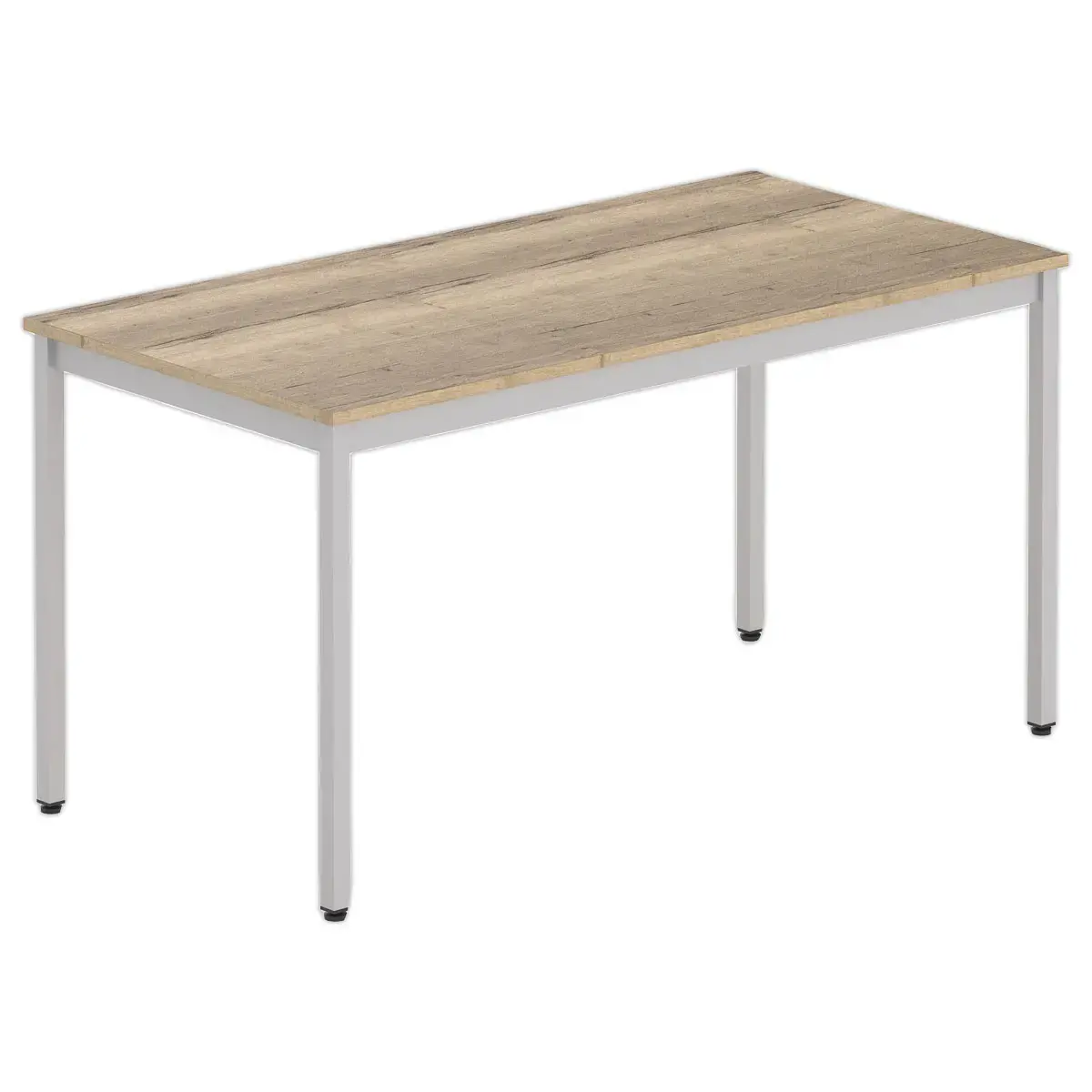 Table modulaire rectangulaire 140 x 70chêne veiné / alu