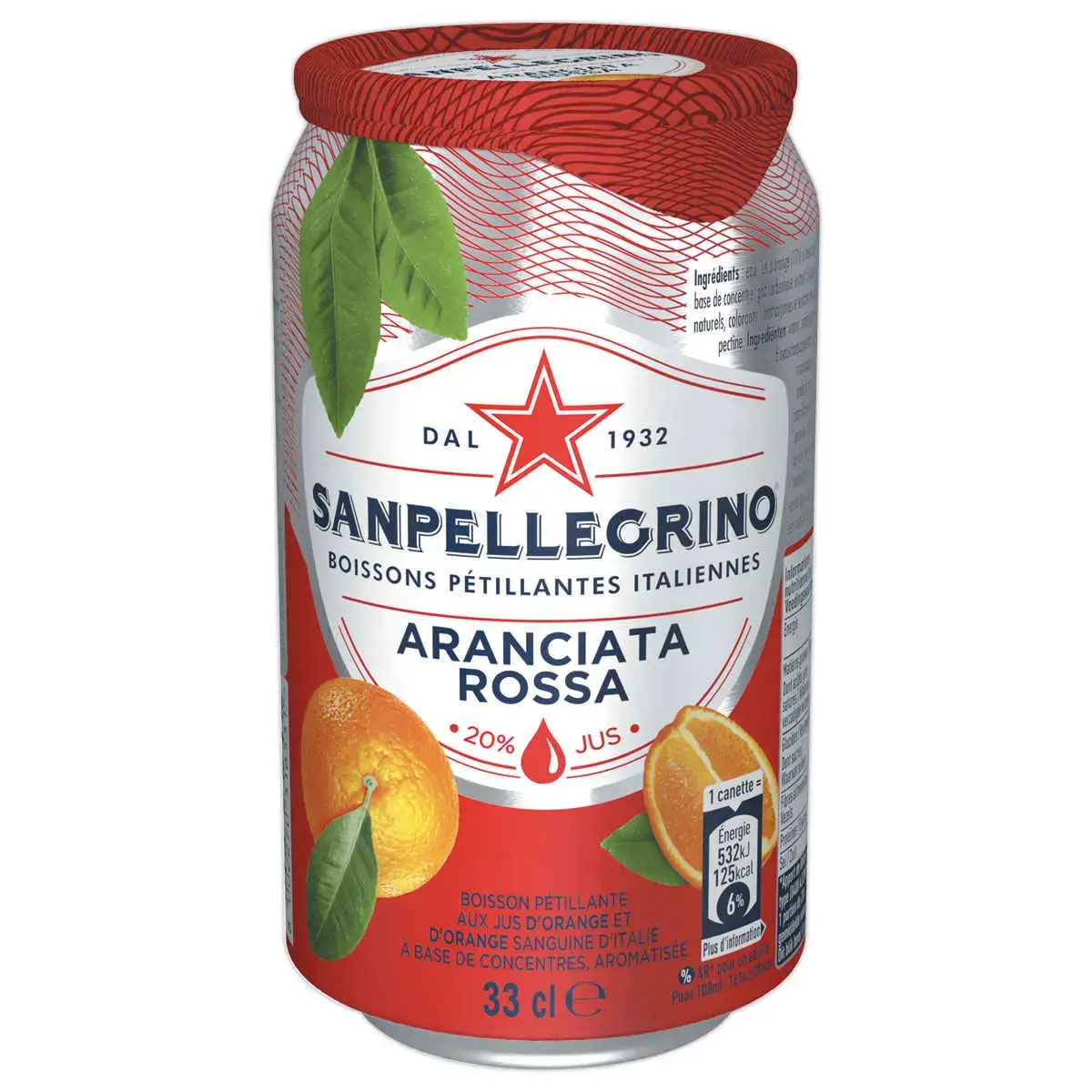 24 Canettes go&ucirc;t Orange sanguine - 33 cl - SAN PELLEGRINO 