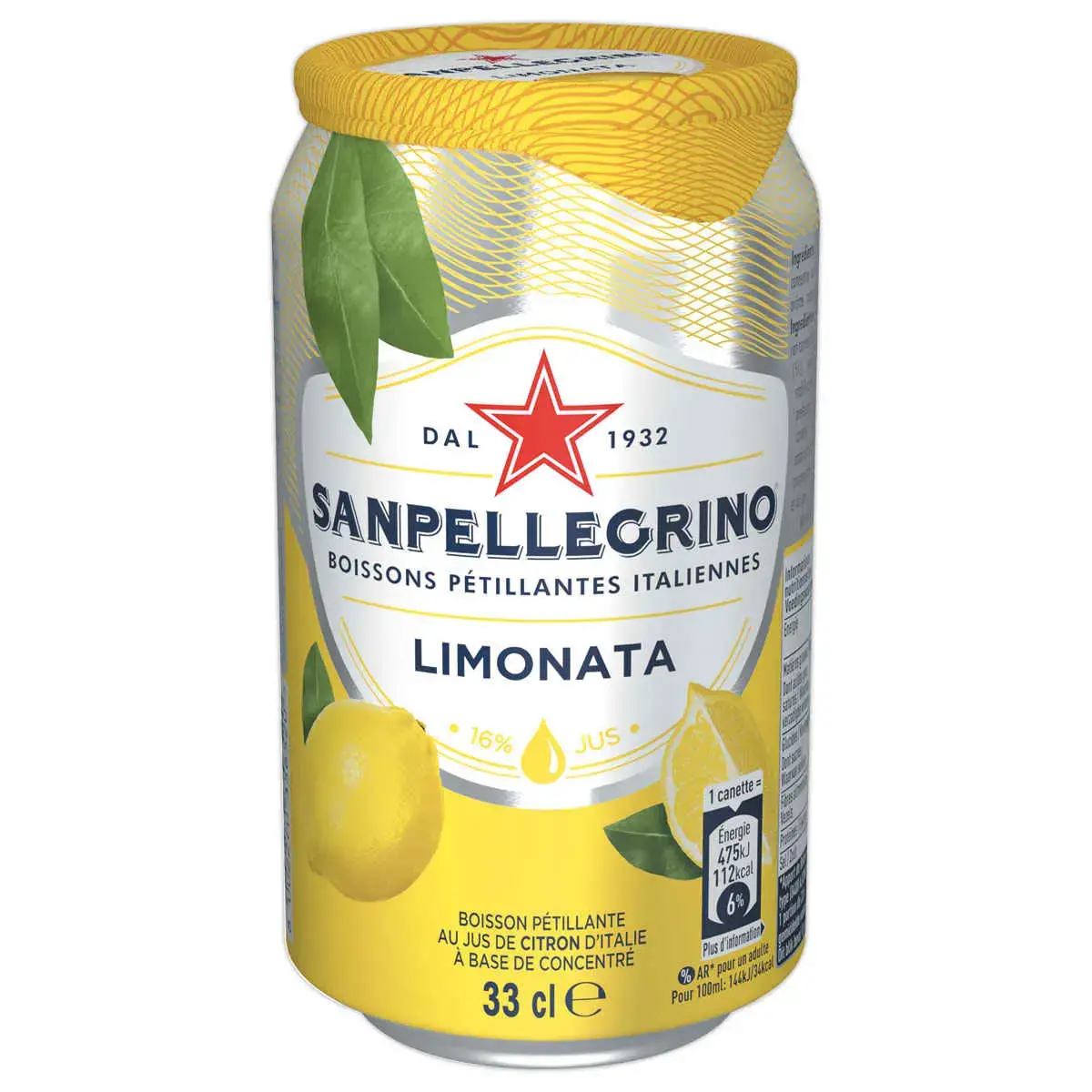 24 Canettes - Ar&ocirc;me citronnade - 33cl - SAN PELLEGRINO 