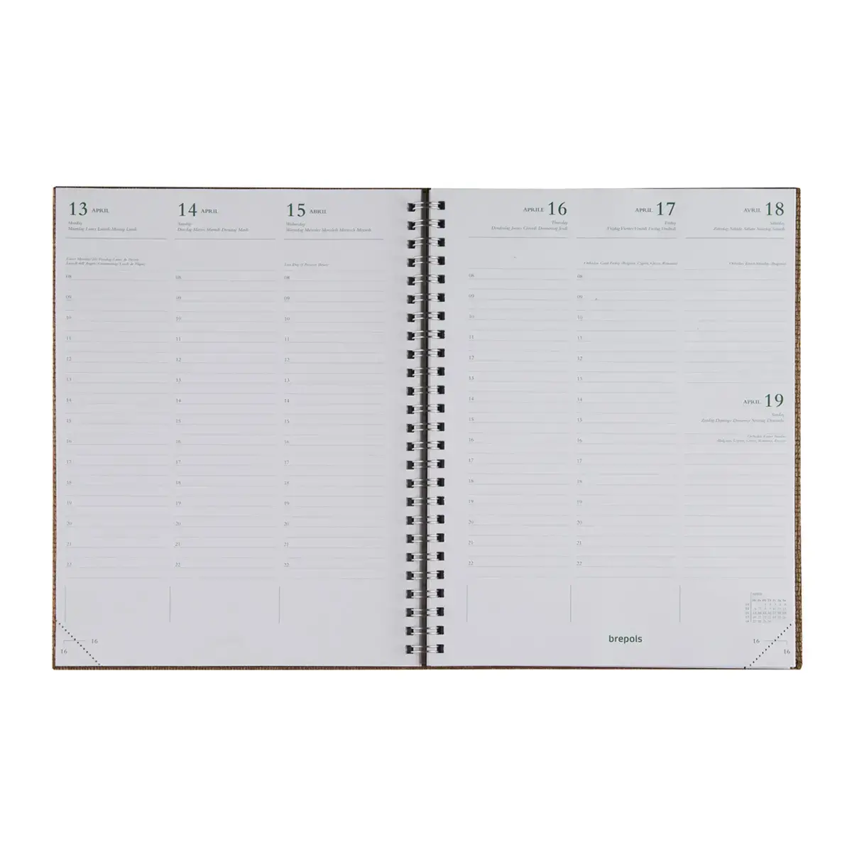 Agenda semainier Kazar - 17,1x22cm - Assortis - Janvier à décembre - BREPOLS
