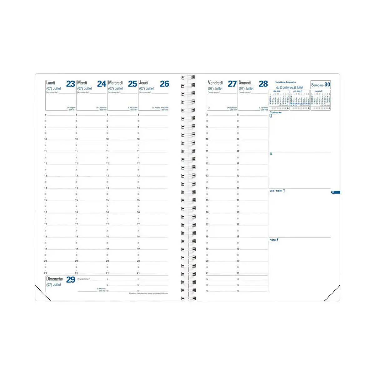 Agenda semainier QuoVadis Club - 16x24cm - noir 