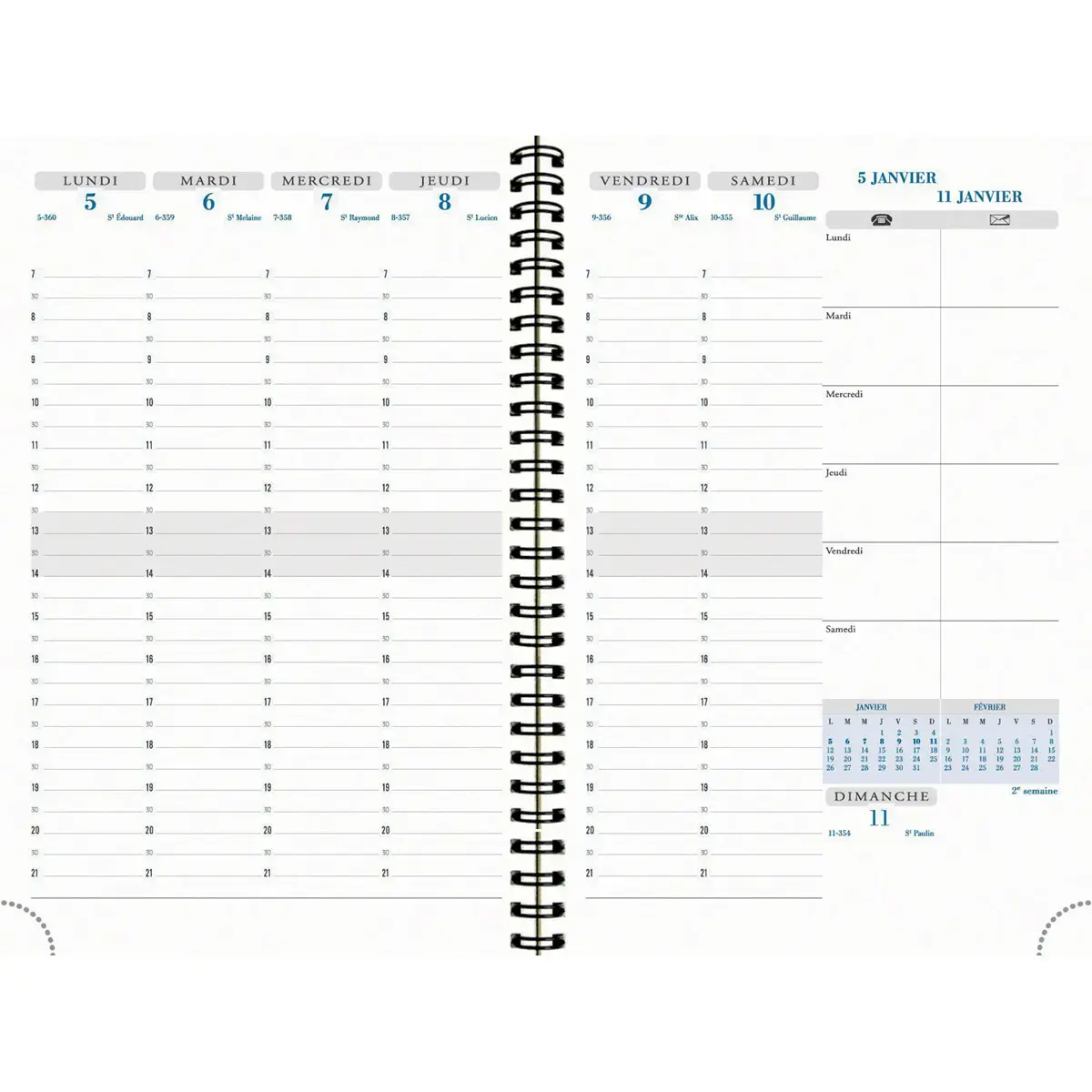 Agenda semainier All in one - 15x21cm - Bleu - Septembre à décembre - EXACOMPTA