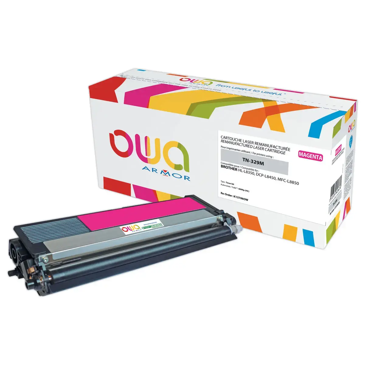 Toner éq. BROTHER TN-329M - Haute capacité - Magenta - OWA