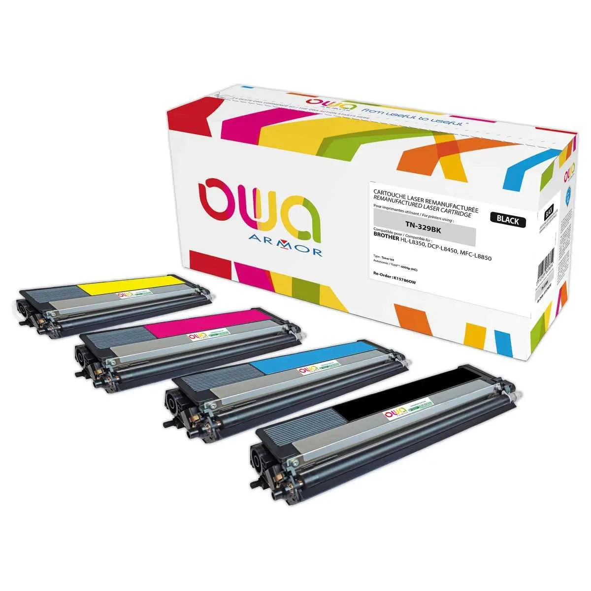 Toner éq. BROTHER TN-329Y - Haute capacité - Jaune - OWA