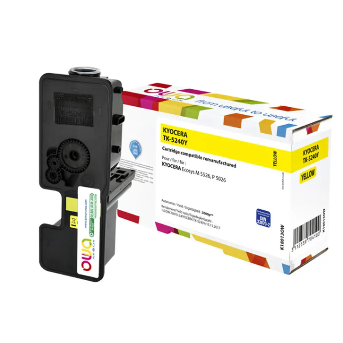 Toner &eacute;q. KYOCERA TK-5240 Y - Jaune - OWA 