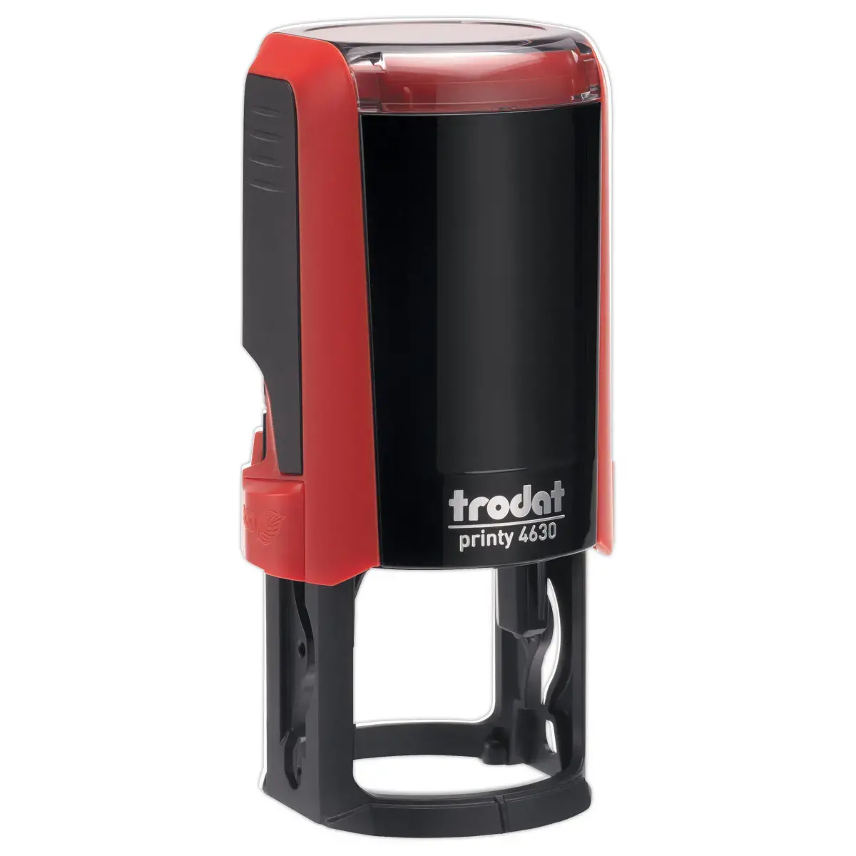 Timbre Printy personnalisable 4630 - Boîtier rouge - Encre noire - Ø30 mm - 6 lignes max.