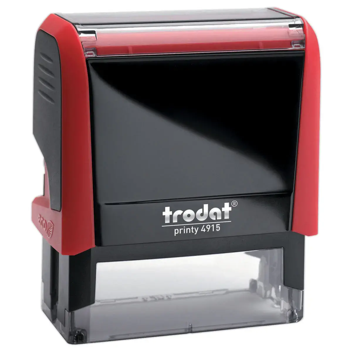 Timbre personnalisable Printy 4915 - Boîtier rouge - Encre noire - 70x 25 mm - 7 lignes max.
