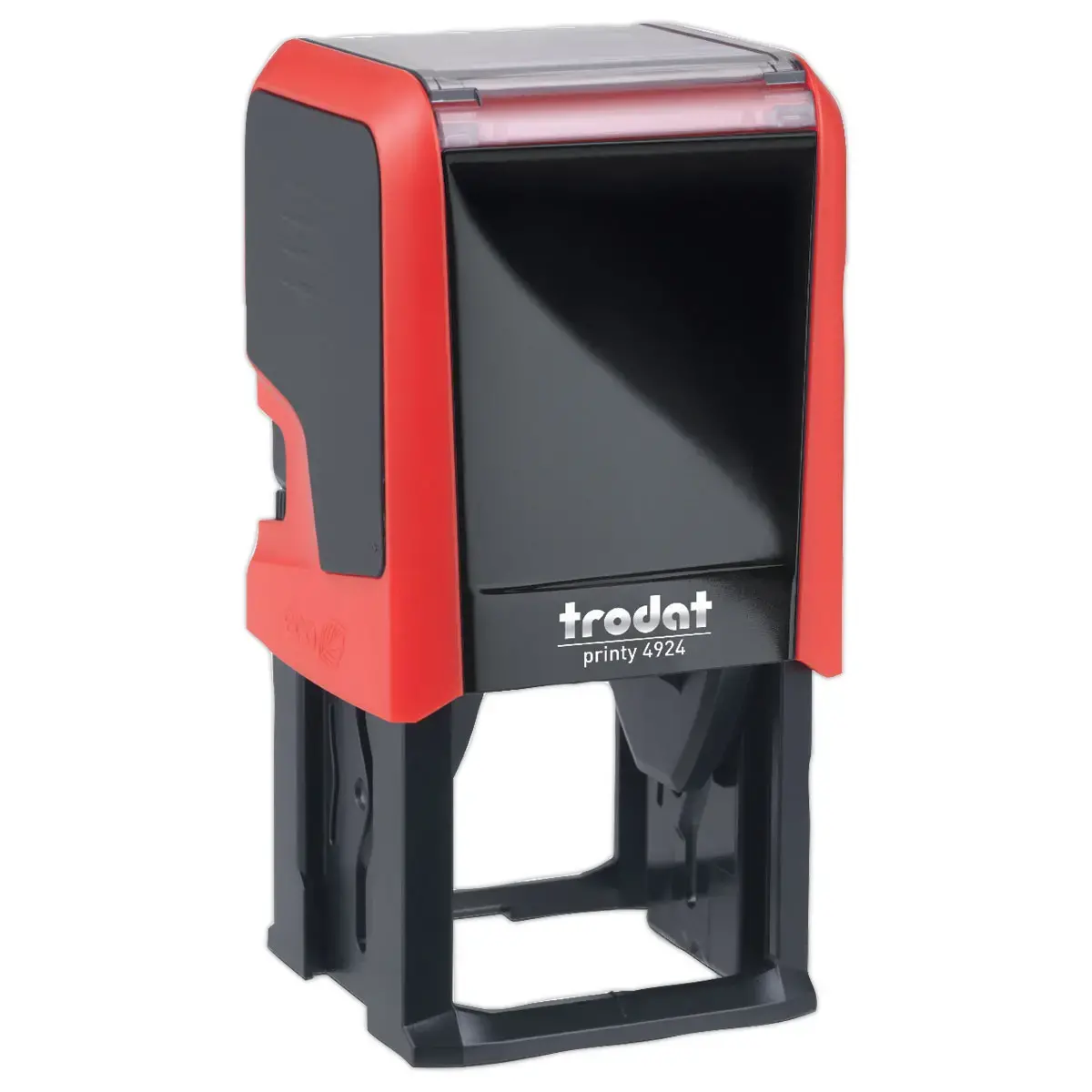 Timbre personnalisable Printy 4924 - Boîtier rouge - Encre noire - 40 x 40 mm - 8 lignes max.