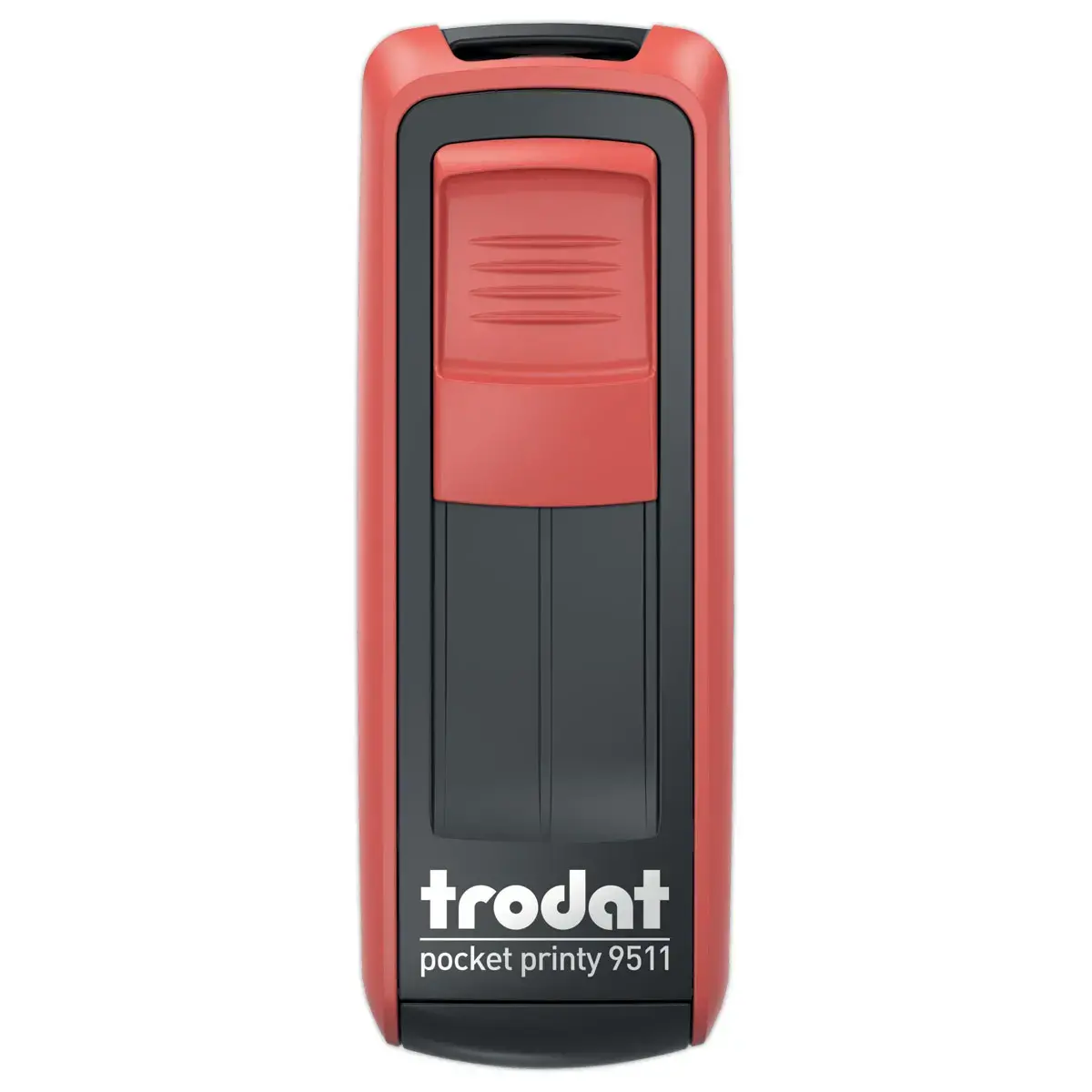 Timbre mobile personnalisable Printy 9511 - Bo&icirc;tier rouge - Encre noire - 38 x 14 mm - 4 lignes max 