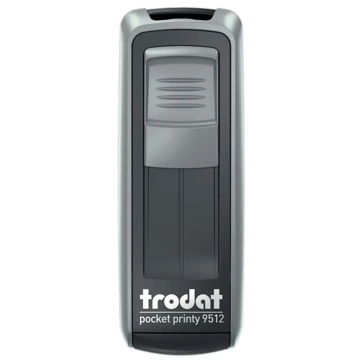 Timbre mobile personnalisable Printy 9512 - Bo&icirc;tier argent&eacute; - Encre noire - 47 x 18 mm - 5 lignes max 