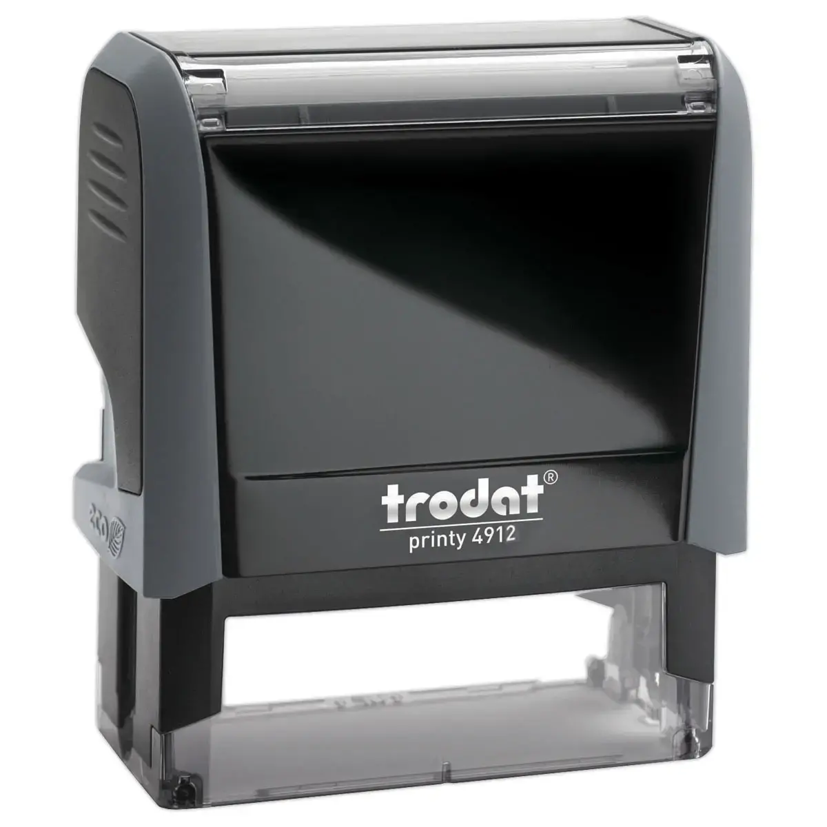 Timbre personnalisable Printy 4912 - Boîtier gris - Encre noire - 47 x 18 mm - TRODAT
