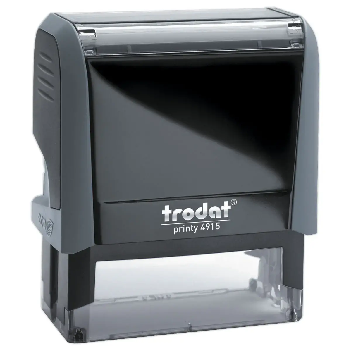 Timbre personnalisable Printy 4915 - Boîtier gris - Encre noire - 70x 25 mm - TRODAT