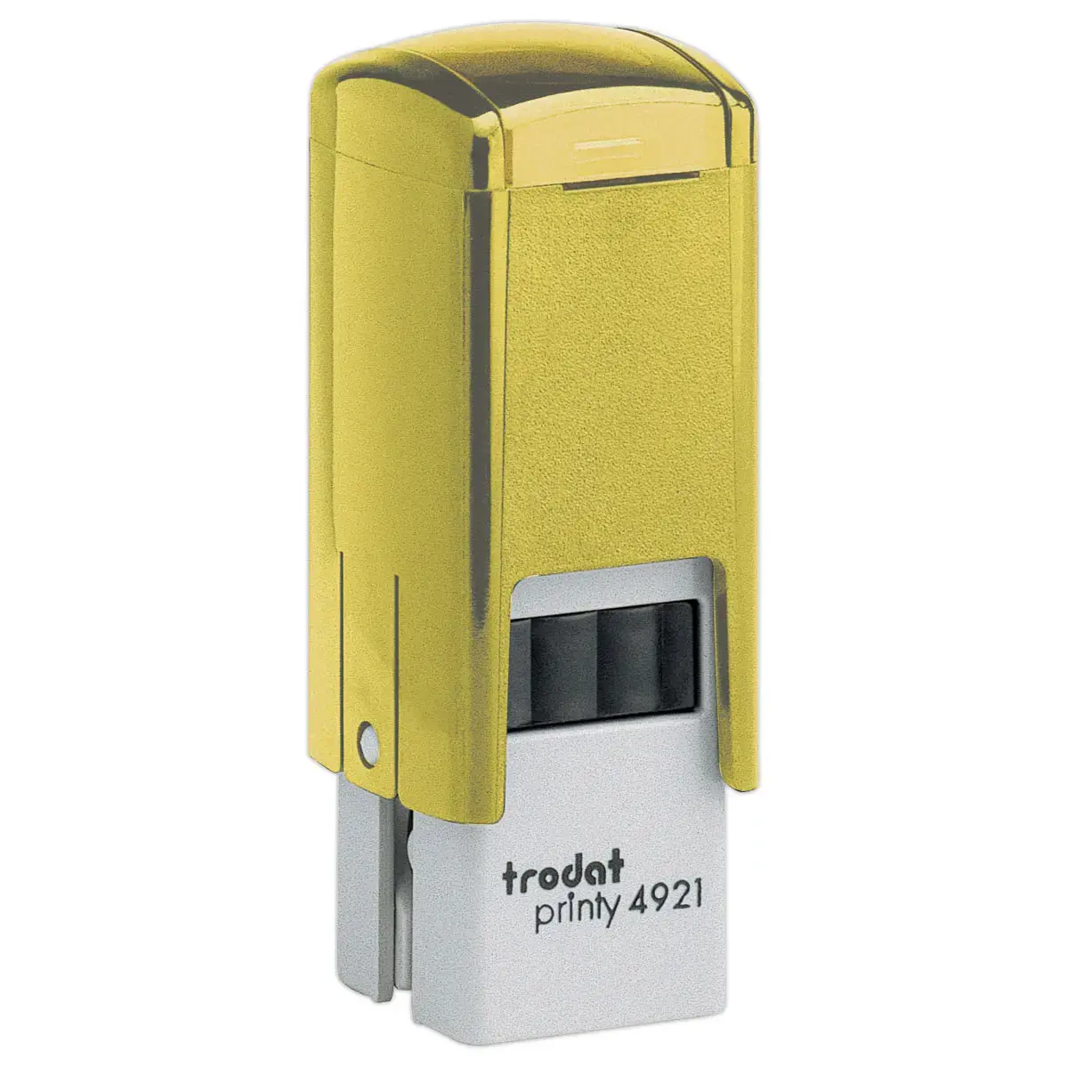 Timbre Printy personnalisable 4921 - Boîtier jaune - Encre noire - 12 x 12 mm - 3 lignes max.