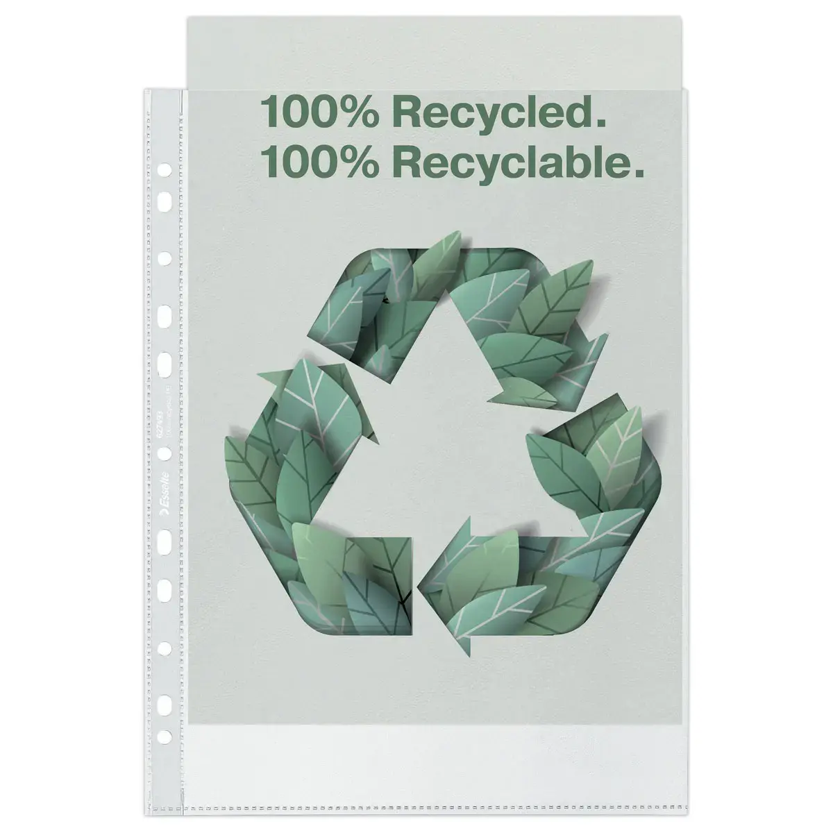 100 Pochettes perfor&eacute;es - polypropyl&egrave;ne recycl&eacute; 7/100&egrave;me - ESSELTE 