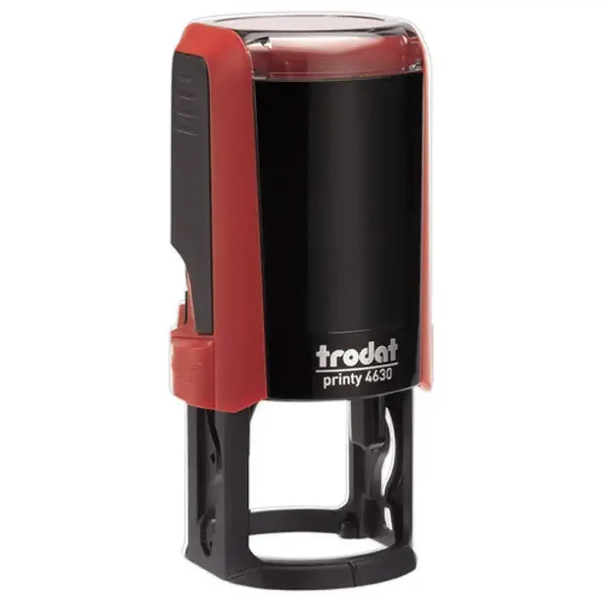 Timbre Printy personnalisable 4630 - Bo&icirc;tier rouge - Encre rouge - &Oslash;30 mm - 6 lignes max. 