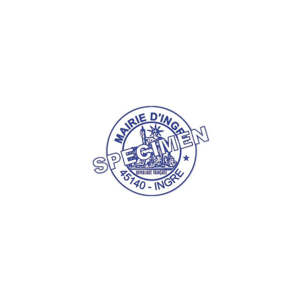 Timbre Printy personnalisable 4630 - Boîtier bleu - Encre bleue - Ø30 mm - 6 lignes max.