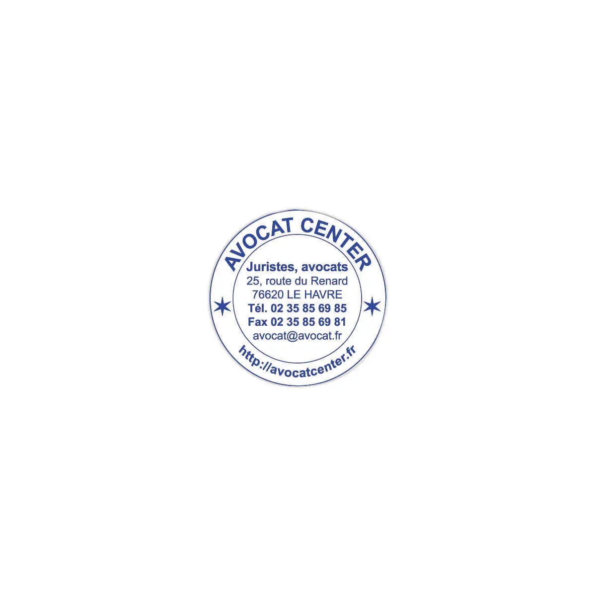 Timbre Printy personnalisable 4630 - Boîtier bleu - Encre bleue - Ø30 mm - 6 lignes max.
