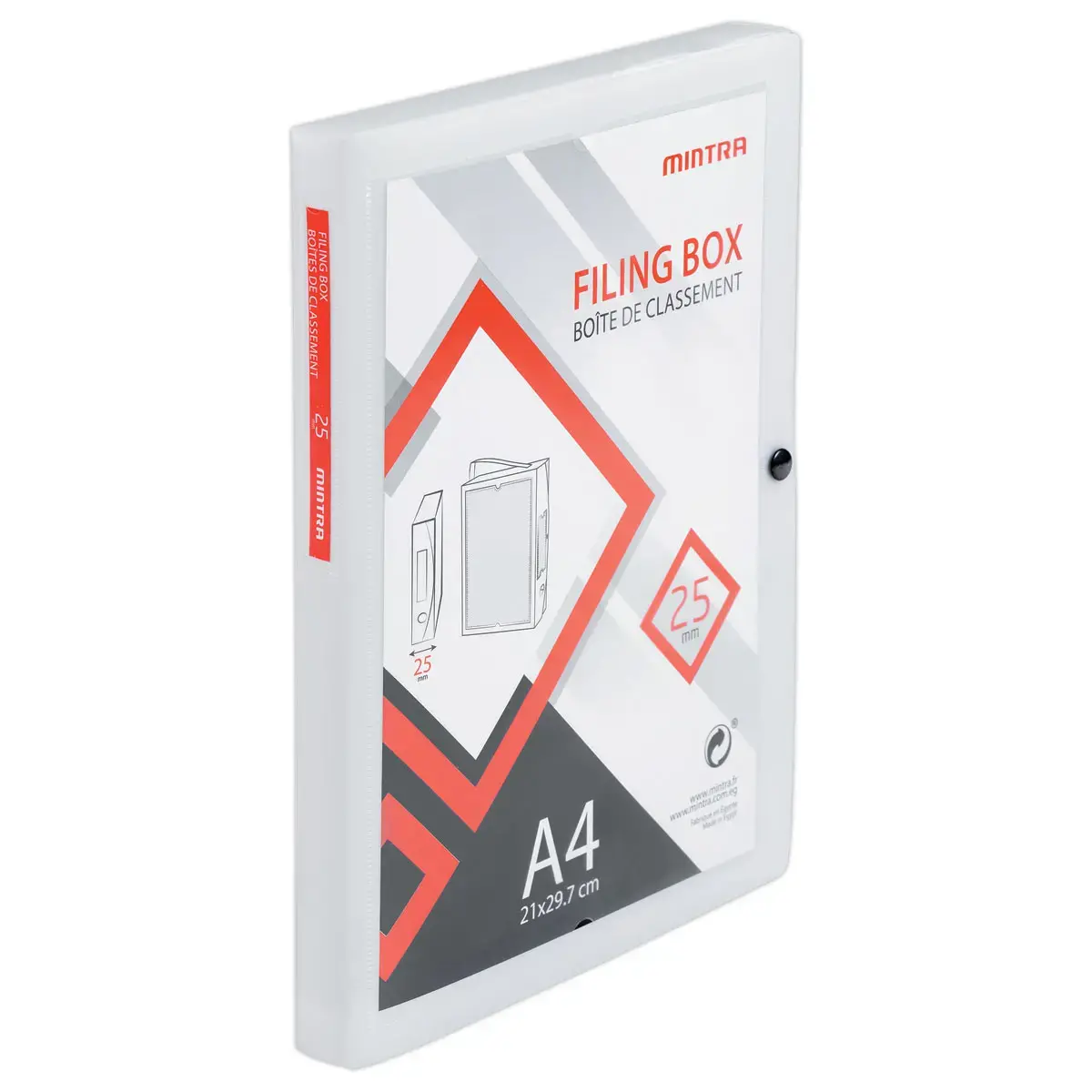 Boîte valisette personnalisable en polypropylène A4 - Dos 2,5 cm