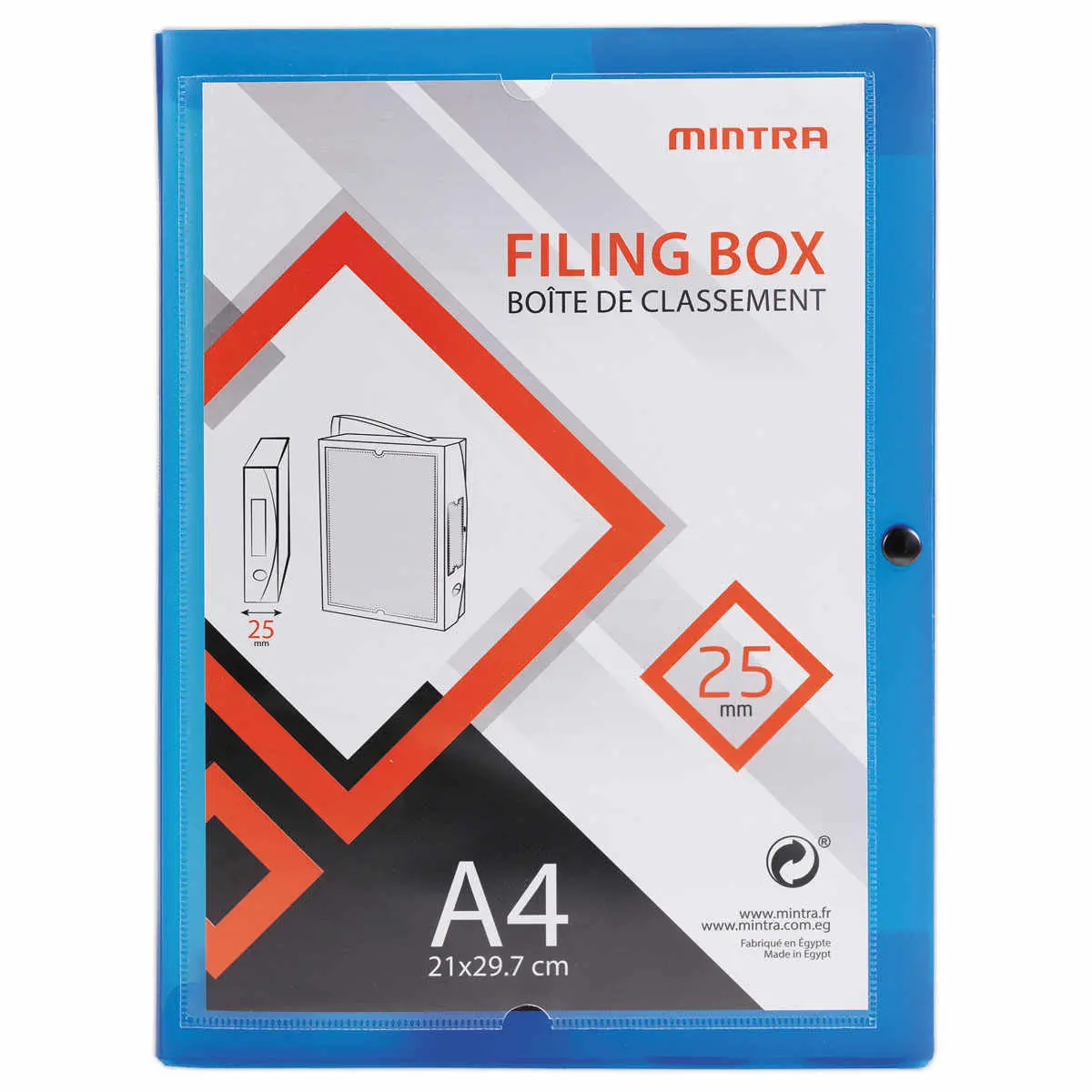 Bo&icirc;te valisette personnalisable  en polypropyl&egrave;ne A4 - Dos 2,5 cm 