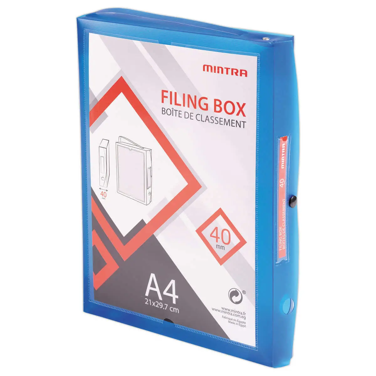 Boîte valisette personnalisable - polypropylène A4 - Dos 4 cm - bleu - ACCESS