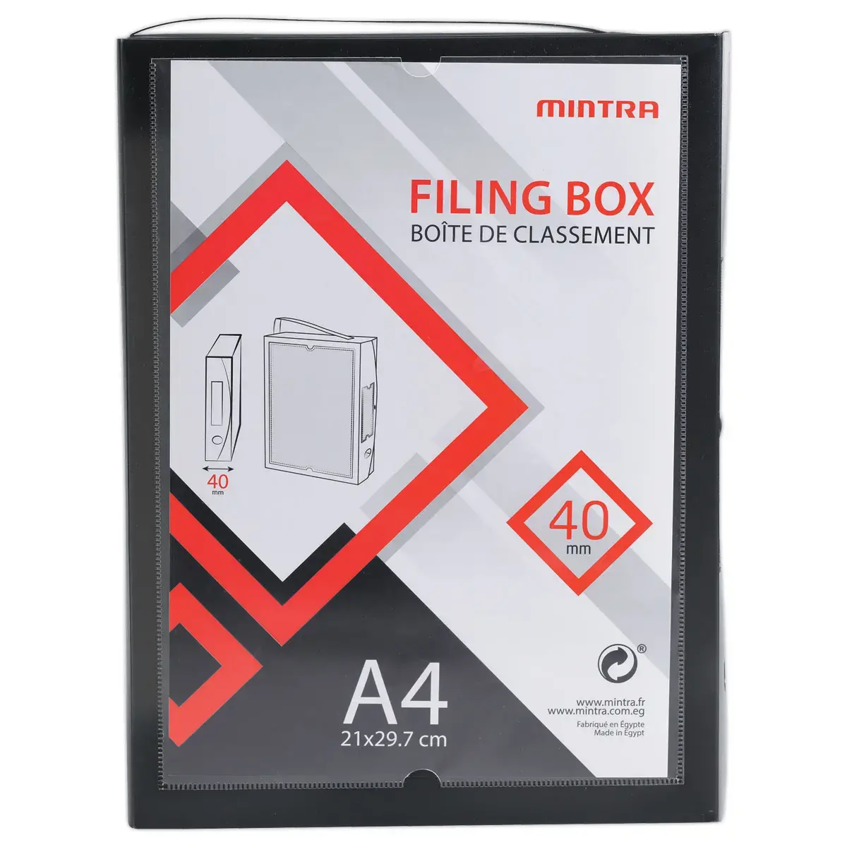 Boîte valisette personnalisable en polypropylène A4 - Dos 4 cm