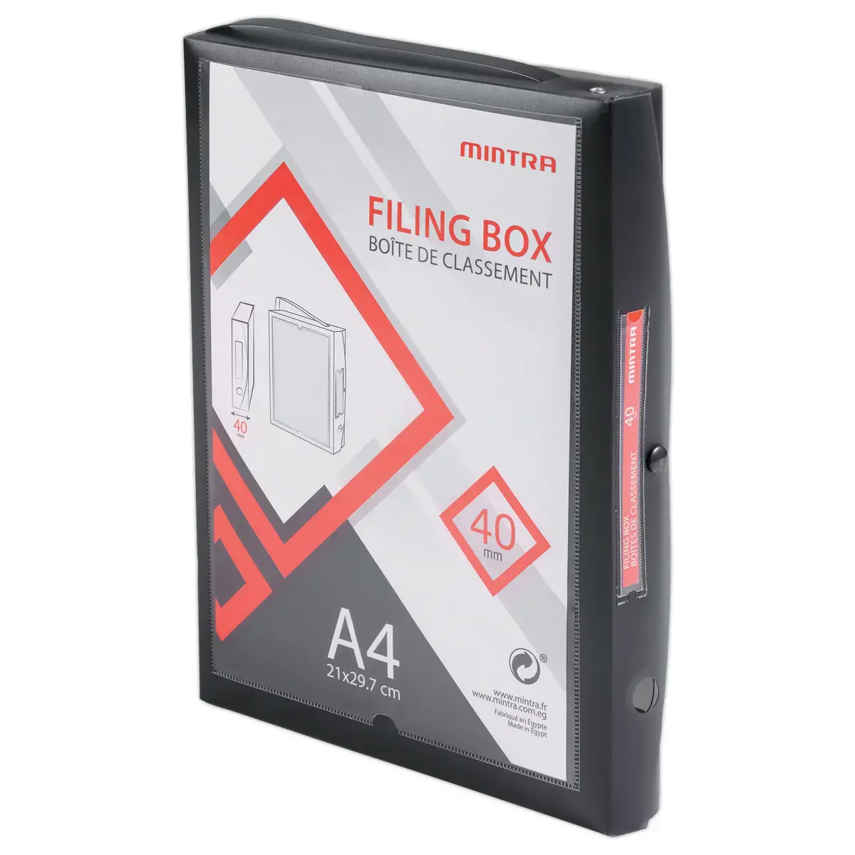 Boîte valisette personnalisable en polypropylène A4 - Dos 4 cm
