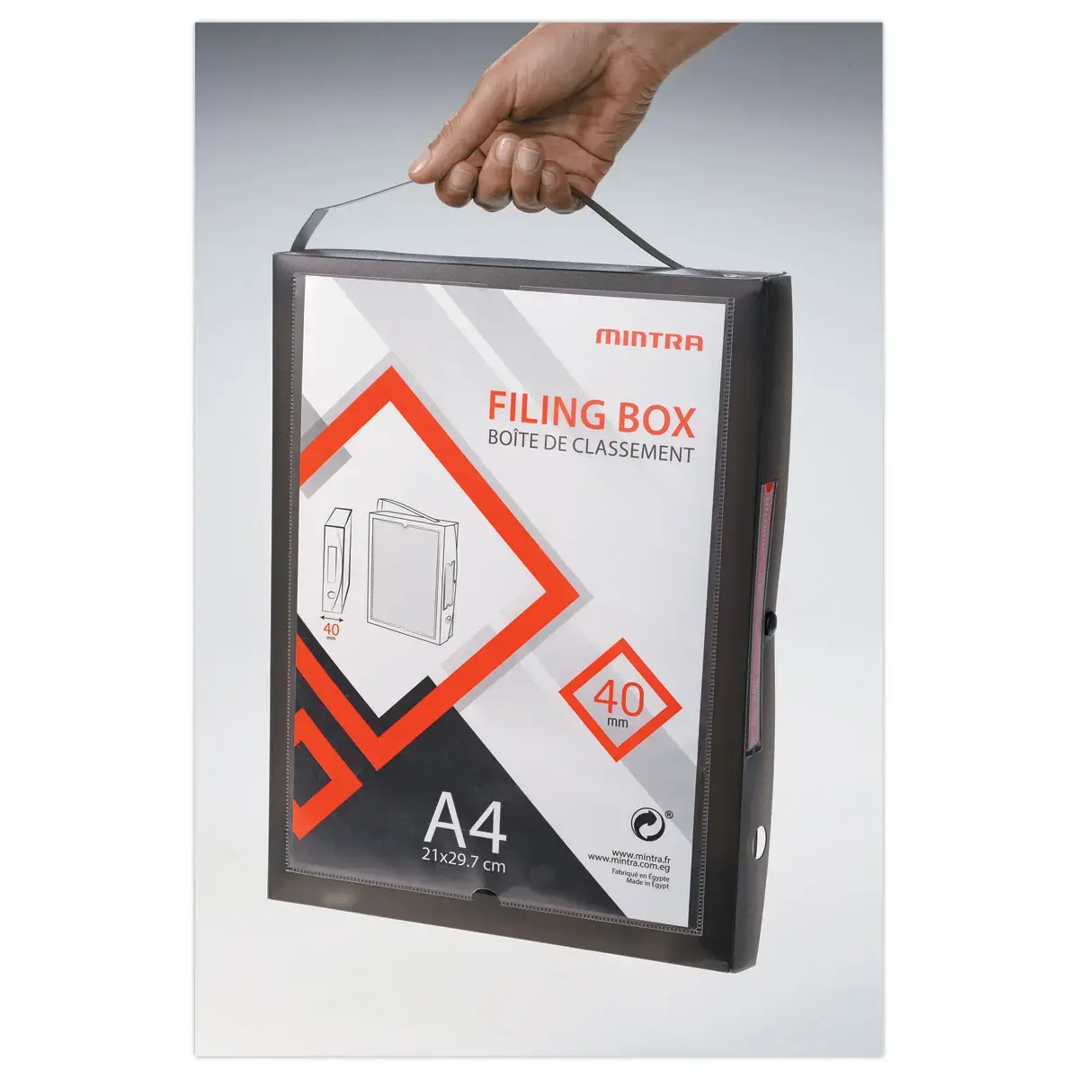 Boîte valisette personnalisable en polypropylène A4 - Dos 4 cm