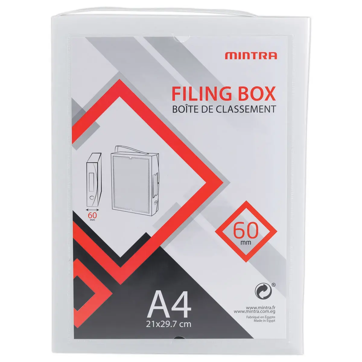 Boîte valisette personnalisable en polypropylène A4 - Dos 6 cm