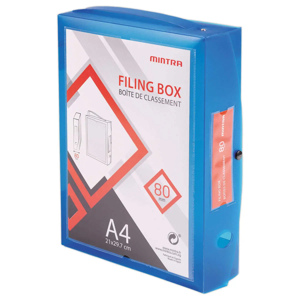 Boîte valisette personnalisable en polypropylène A4 - Dos 8 cm