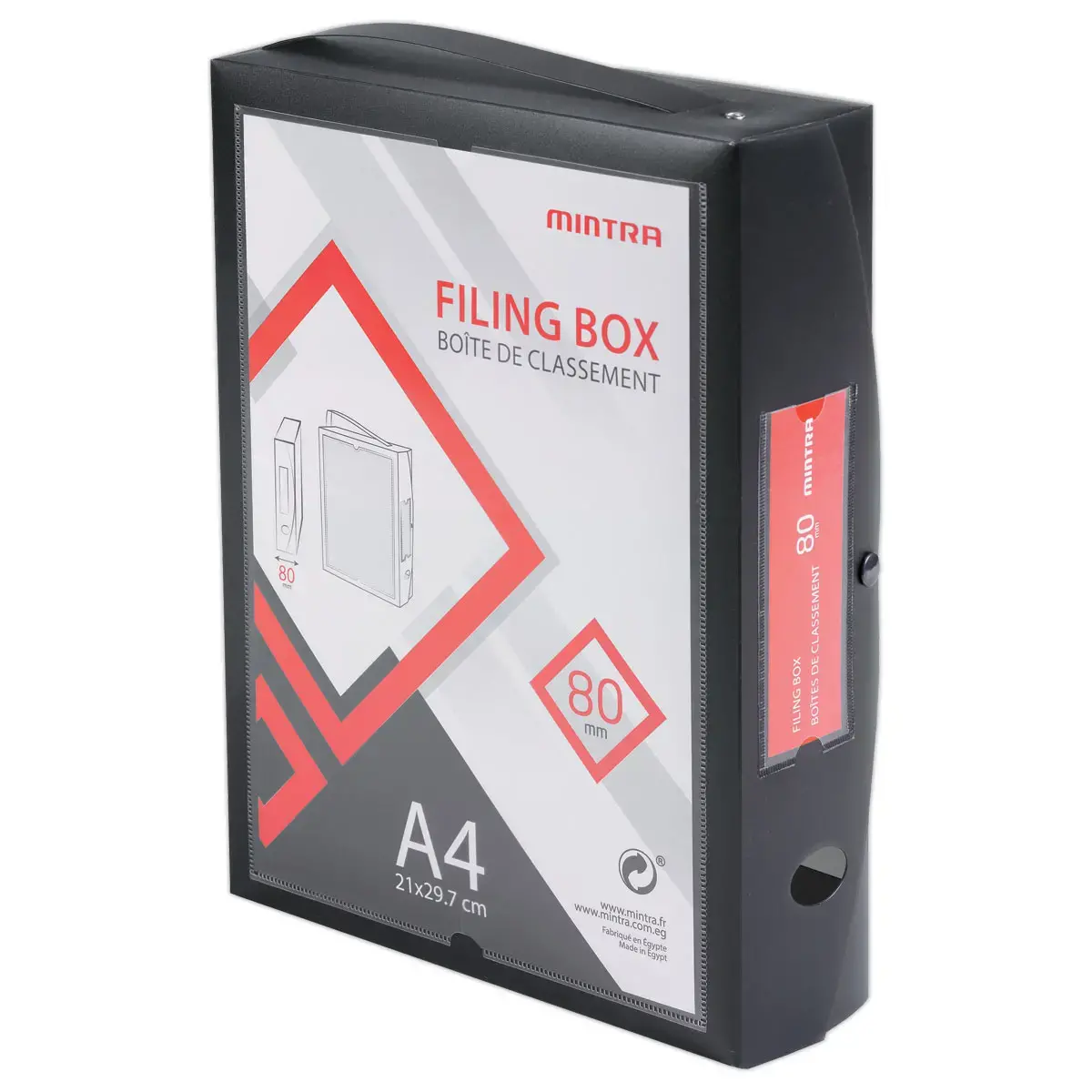 Boîte valisette personnalisable en polypropylène A4 - Dos 8 cm