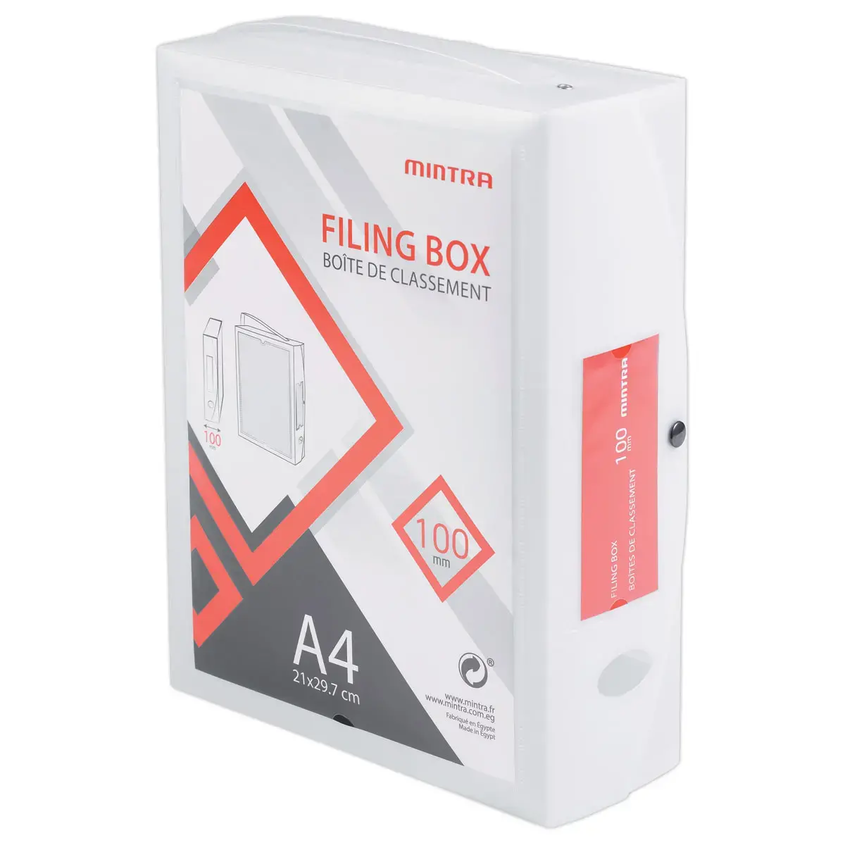 Boîte valisette personnalisable en polypropylène A4 - Dos 10 cm