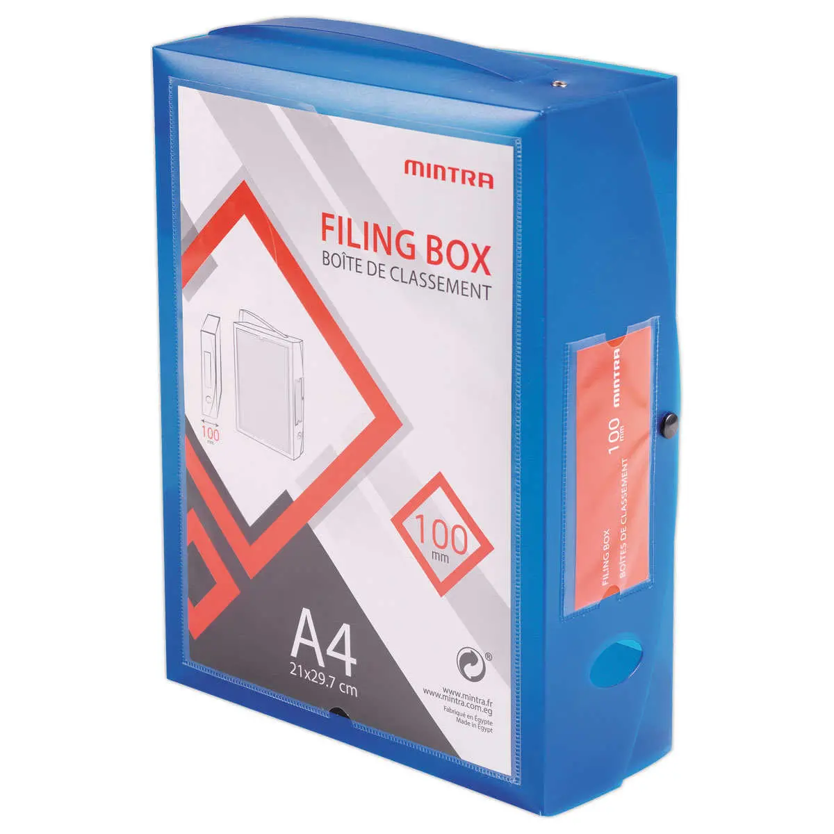 Bo&icirc;te valisette personnalisable  en polypropyl&egrave;ne A4 - Dos 10 cm 