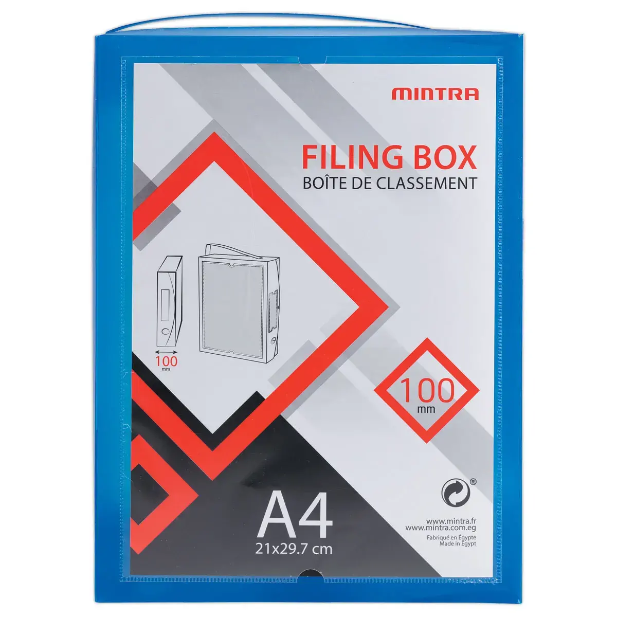 Bo&icirc;te valisette personnalisable  en polypropyl&egrave;ne A4 - Dos 10 cm 