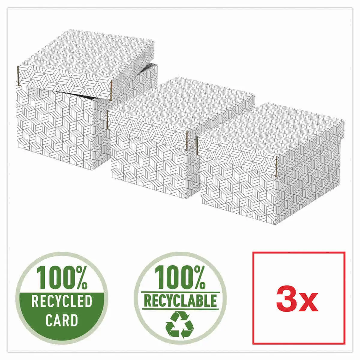 3 Boîtes de rangement Home - Taille S - Blanc - ESSELTE