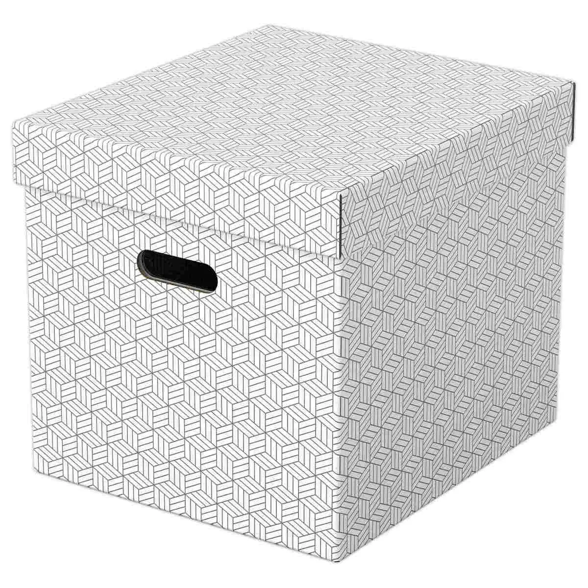 3 Bo&icirc;tes de rangement Home - Taille Cube - Blanc - ESSELTE 