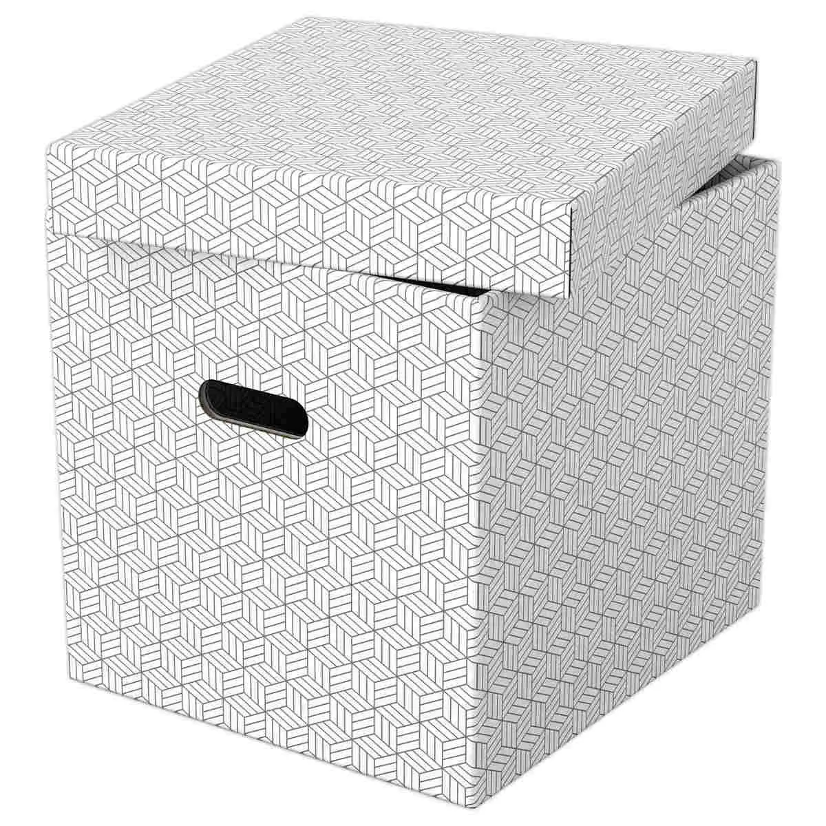 3 Bo&icirc;tes de rangement Home - Taille Cube - Blanc - ESSELTE 