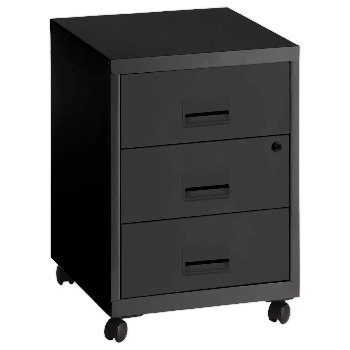 Caisson mobile en métal 3 tiroirs anthracite monté