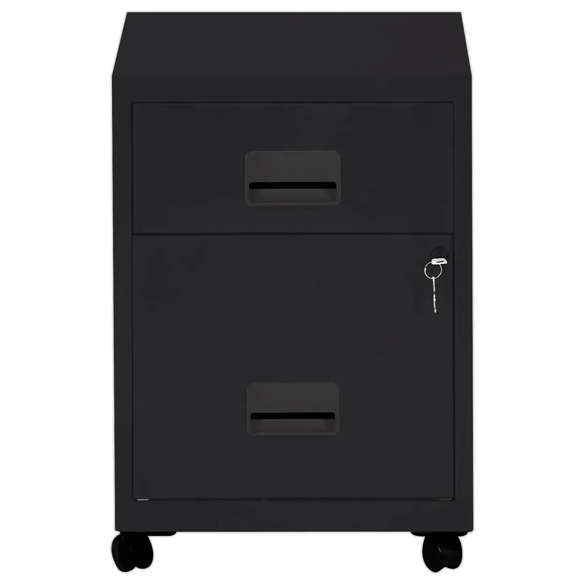 Caisson mobile en m&eacute;tal 2 tiroirs anthracite mont&eacute; 