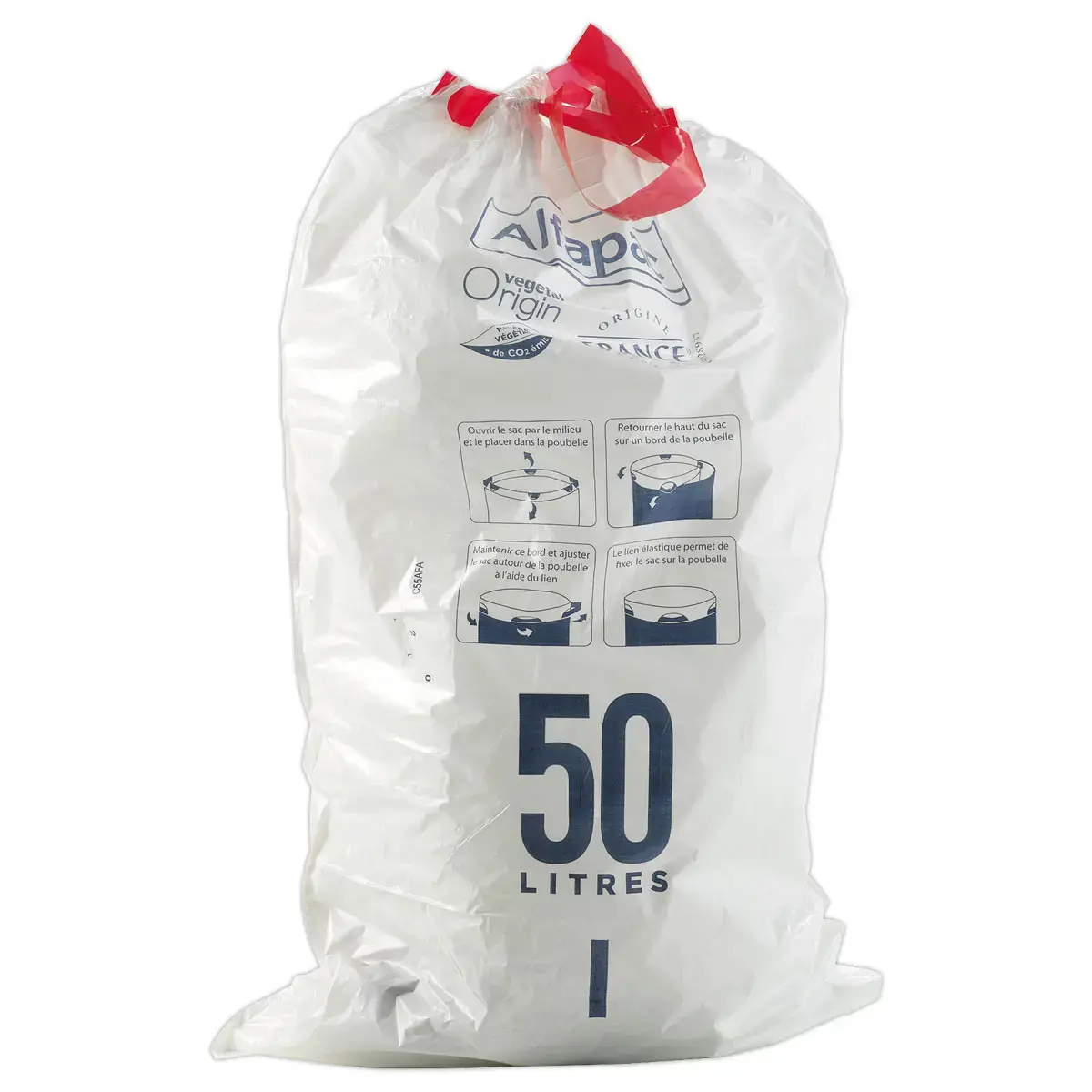 240 Sacs poubelles - Liens élastiques - 50L - ALFAPAC